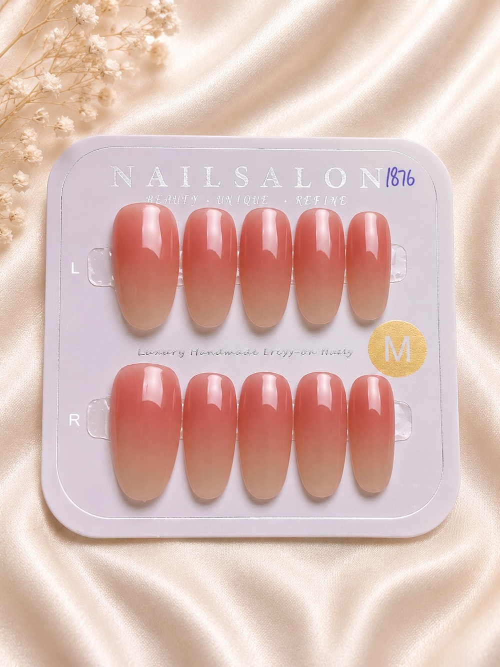 Pink Ombre Press-On Nails – Medium Set